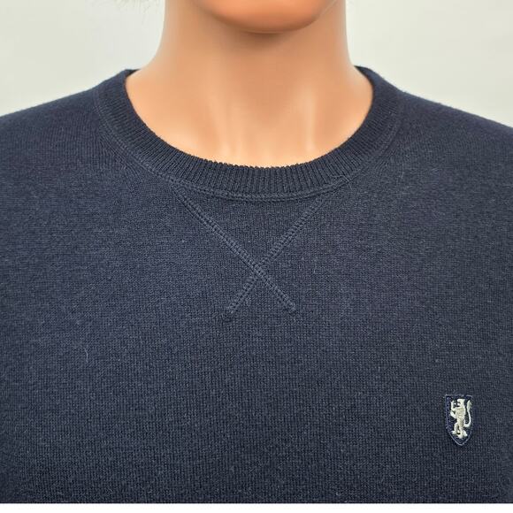 LINCS DC & Co. Sweater Men M Elbow Patch Argyle inside neck Cashmere Cotton - Picture 4 of 10